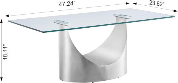 Mesa de centro rectangular de cristal - Image 3