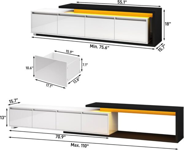 Soporte de TV extensible con luz LED - Image 3