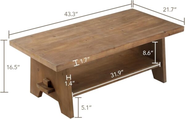 Mesa de centro de madera de granja - Image 3