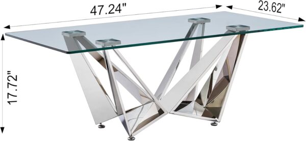 Mesa de centro de cristal plateado - Image 3