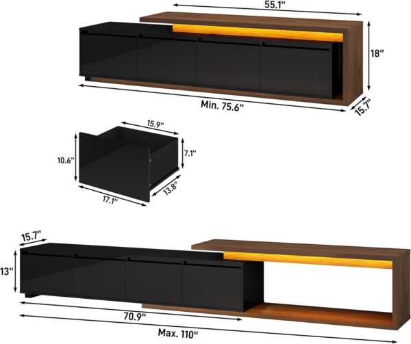 Soporte de TV extensible con luz LED - Image 3