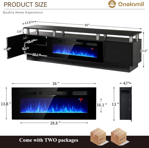 Soporte de TV moderno con chimenea - Image 3
