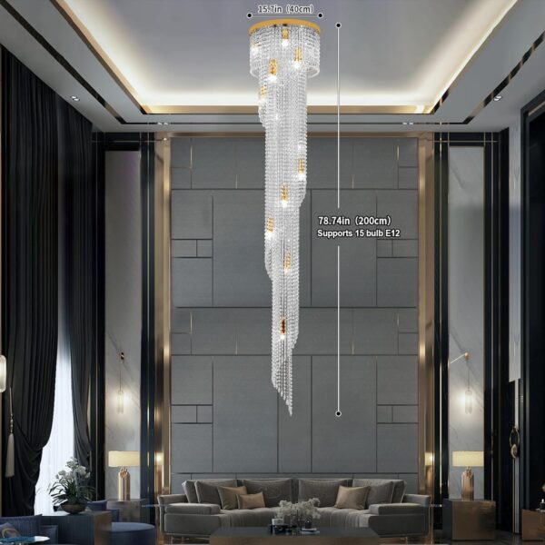 Candelabro de cristal en espiral - Image 3
