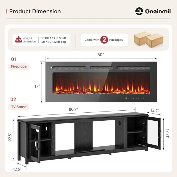 Soporte de TV con chimenea - Image 3