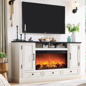 Soporte de TV con chimenea de granja