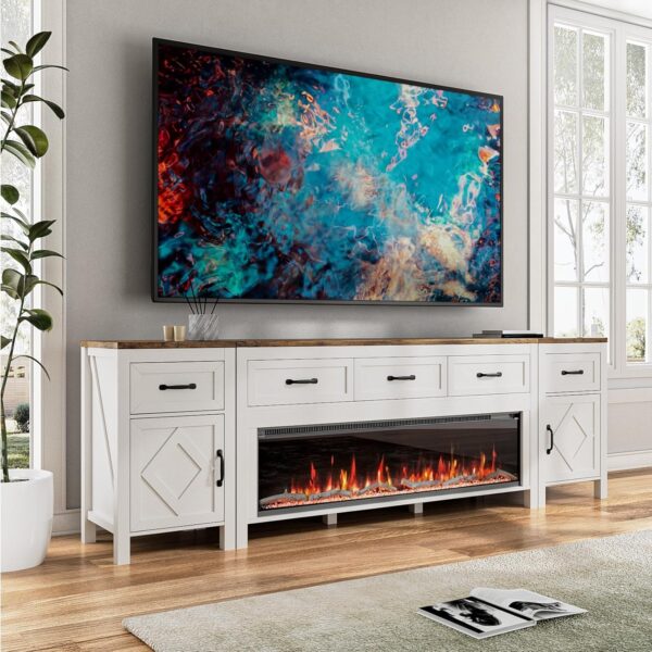 Soporte de TV de granja con chimenea - Image 2