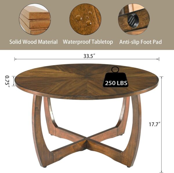 Mesa de centro redonda de madera - Image 3