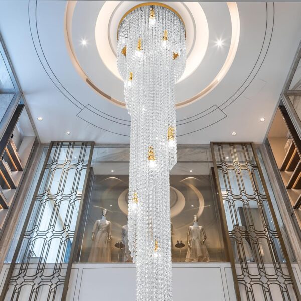Candelabro de cristal en espiral