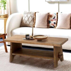 Mesa de centro de madera de granja