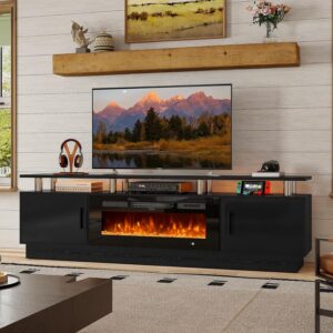 Soporte de TV moderno con chimenea