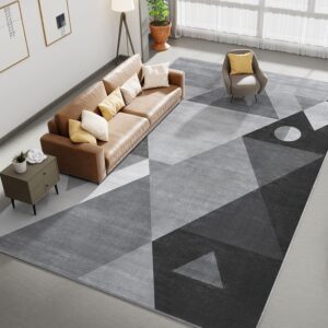 Tapete geométrico lavable de 9 x 12 pies