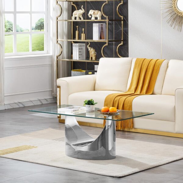 Mesa de centro rectangular de cristal - Image 2