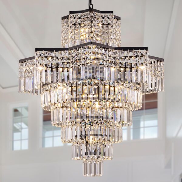 Candelabro de cristal negro