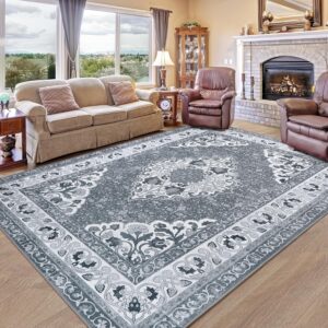 Alfombra gris de 6 x 9 pies