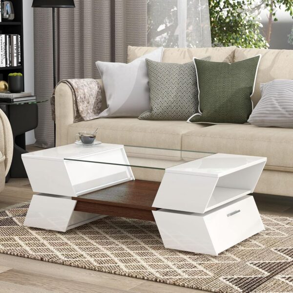 Mesa de centro de cristal