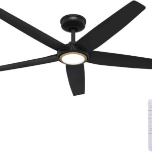 Hunter Ventilador de Techo 52" con Luz Control Remoto Interior/Exterior Negro Mate