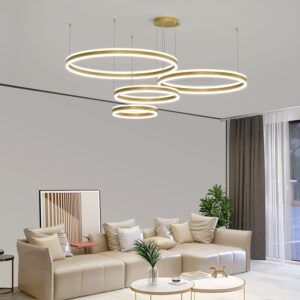 Lámpara Colgante Anillos Moderna LED 4 Anillos
