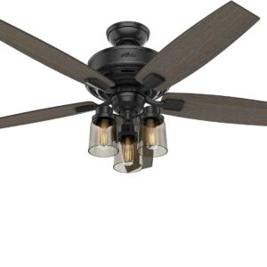 Hunter Bennett 54189 Ventilador de Techo 52" Luz LED Control Remoto Negro