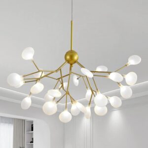 Candelabro Sputnik Moderno Vidrio Dorado