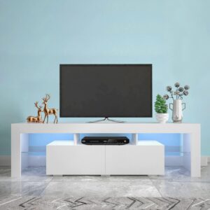 Hangoo Soporte de TV Blanco con 2 Cajones y Almacenamiento