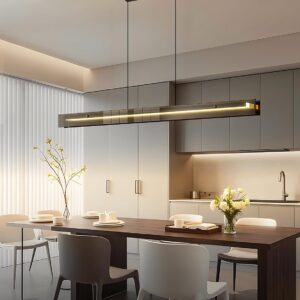 Lámpara Colgante Lineal Moderna LED Cristal 74.8''