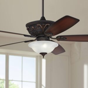 Casa Vieja Montego Ventilador de Techo 60" Rústico Industrial Luz LED Bronce Aceitado