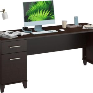 Bush Home Escritorio para Computadora 72" Con Cajones, Cereza