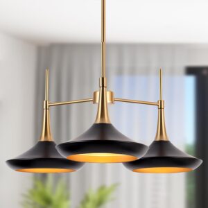 Lámpara Colgante Moderna Dorado 3 Luces 25''