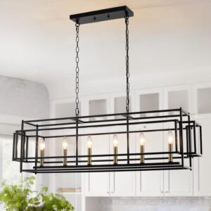 Candelabro Lineal Industrial Metal Negro 6 Luces 44''
