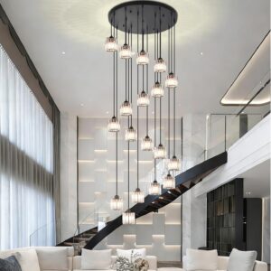 Lámpara Colgante Gotas Cristal 18 Luces 23.6''