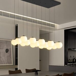 ykolupty Lámpara Colgante Lineal Moderna Blanco 15 Luces