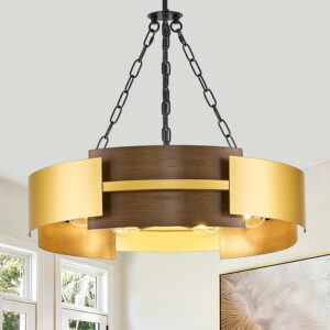 CATINER Lámpara Tambor Industrial Dorado 24''