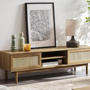Mopio Haylee Soporte de TV Bohemio con Ratán Natural