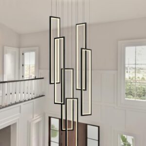 Flashing God Candelabro Lineal Moderno LED Negro 6 Anillos
