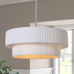 LamQee Lámpara Tambor Moderna Tela 3 Luces 20''