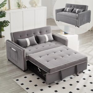 Sofá Cama Futón 3 En 1 Extraíble Plegable Biplaza Terciopelo Respaldo Ajustable