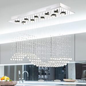 Siljoy Candelabro Lineal Moderno Cristal 10 Luces L40''