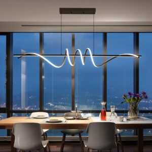 Lámpara Colgante Moderna Acrílico Negro 57''