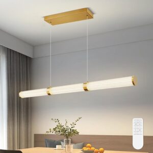 Lámpara Colgante Lineal Moderna LED Dorado
