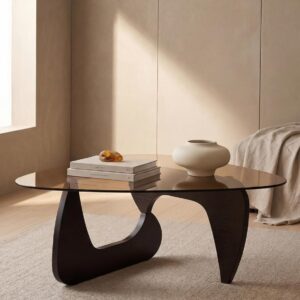 Mesa de Centro Triangular Cristal Negro 35.82"