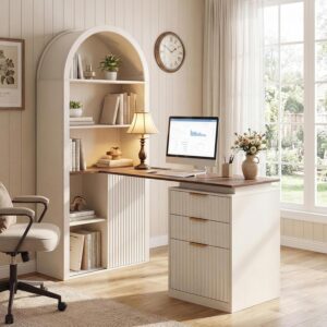 NORTHSKY Escritorio en L 61" Con Cajones Con Carga USB Con Almacenamiento