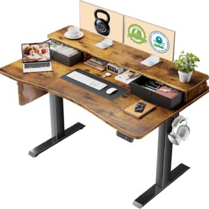 Veken Escritorio de Pie 47.2 x 27.6" Con Cajones Con Almacenamiento