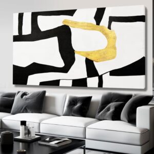 NBAODAN Lienzo abstracto minimalista, 29 x 58" con marco