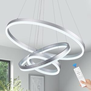 Benkut Candelabro Anillos LED Plateado 3 Anillos D23.6''