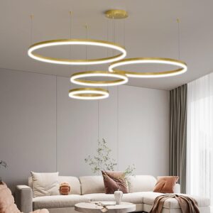 Mikeru Lámpara Colgante Anillos Moderna LED 4 Anillos