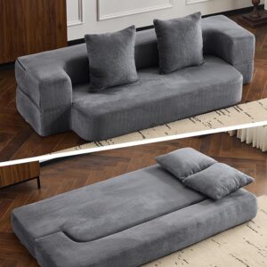 Sofá Cama Biplaza Gris Sin Estructura