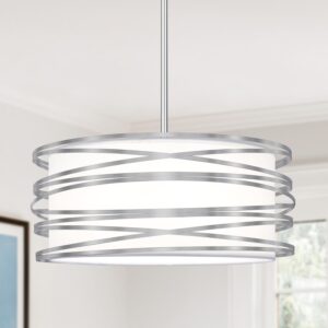 Lámpara Colgante Moderna Níquel 3 Luces 16''