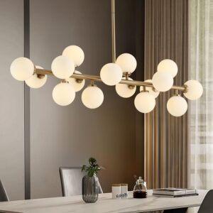 Candelabro Sputnik Lineal Mid Century Vidrio 16 Luces 39.4''