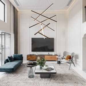 JAYMP Candelabro Sputnik Moderno LED Negro 7 Luces