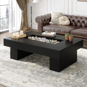 LVB Mesa de Centro Rectangular Madera LED Almacenamiento